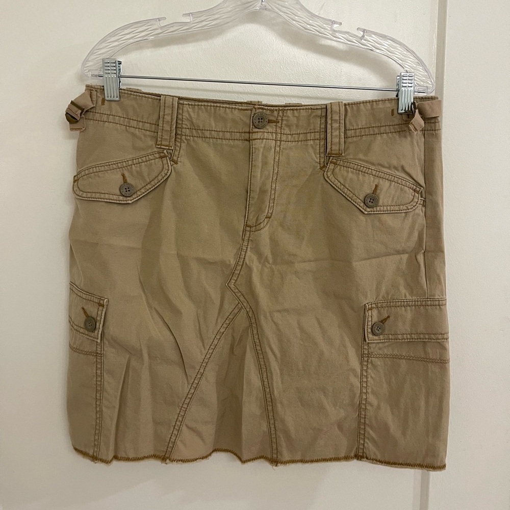 Vintage Y2K Ralph Lauren Streetwear Tan Cargo Skirt Cotton